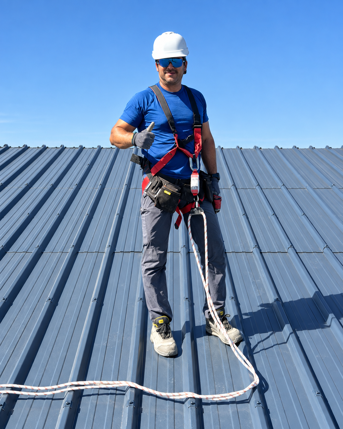 Emmanuel CHERON, dirigeant de CMR77, sur un chantier de couverture métallique